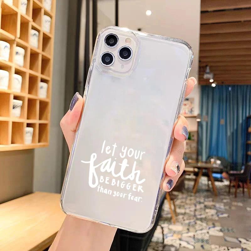 

JAMULAR Faith Christian Religious Jesus Clear Phone Case For iPhone 15 14 13 12 11 Pro XS MAX 7 XR SE Plus Soft TPU Cover Fundas X or XS