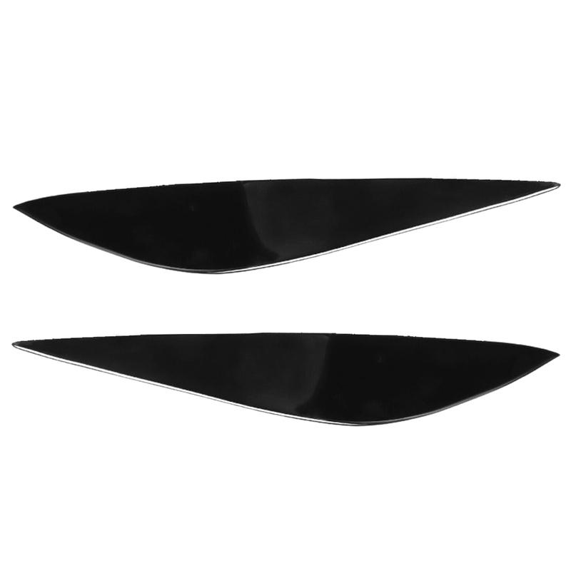 1 Pair Glossy Black Front Headlight Headlamp Eyebrow Eyelid Cover Trim For Mercedes-Benz C-Class W204 2008 2009 2010 2011