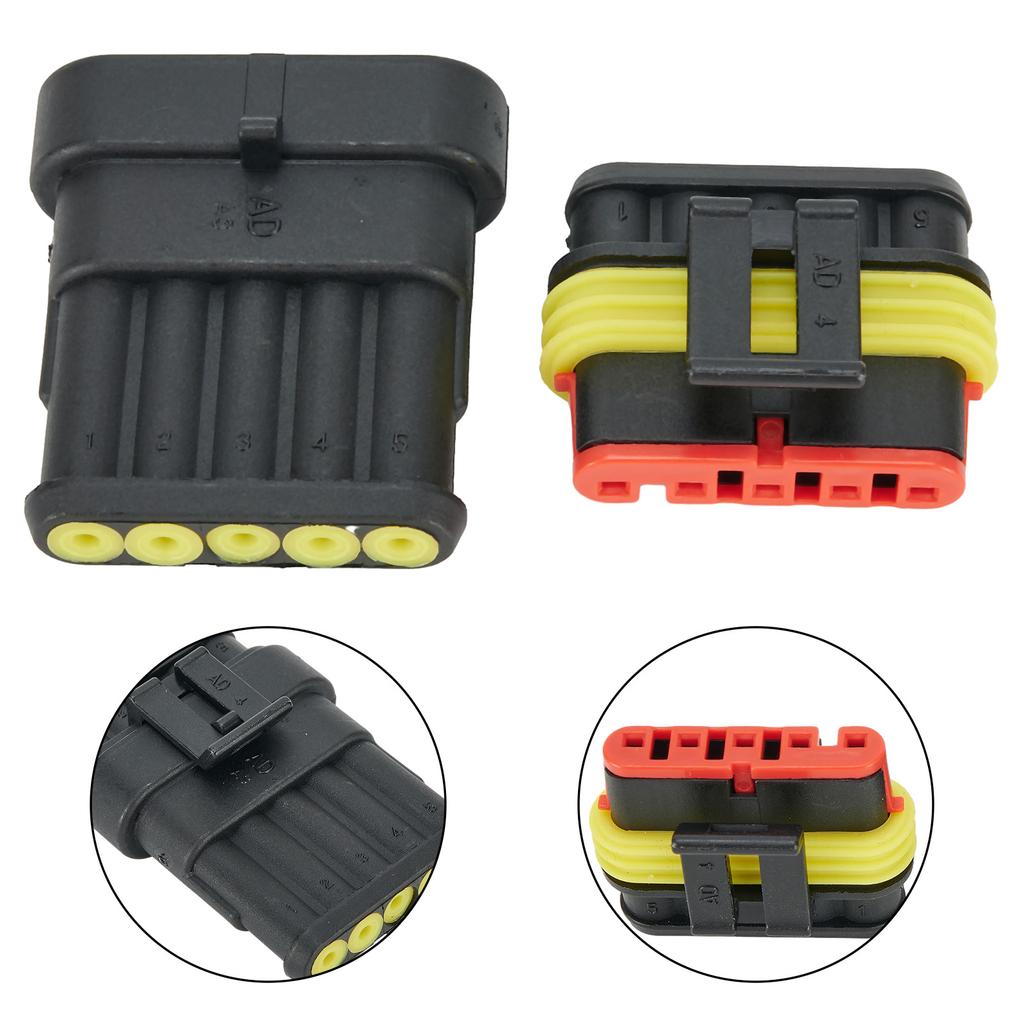 Superseal 1 2 3 4 5 6 Pin Way Sealed Electrical Connector Kit for Crimp Installation in Automotive and Marine Environments