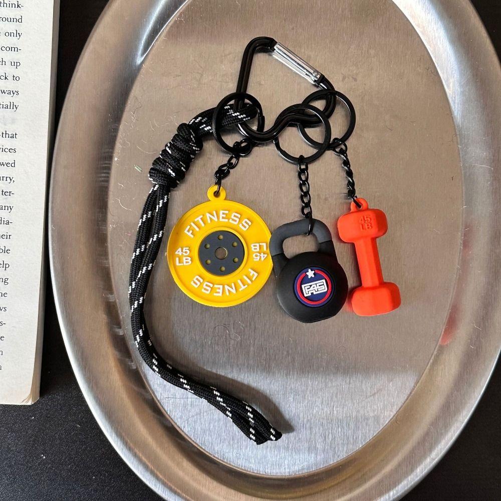 Kettlebells Fitness Series Pendant Heart Buckle Simulation Dumbbells Keyring  Bodybuilder