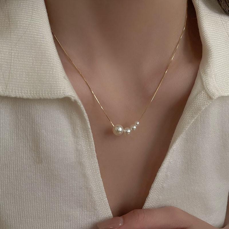Elegant Gold Beaded Necklace for Women - 2024 Clavicle Chain, Luxury Neck Accessory