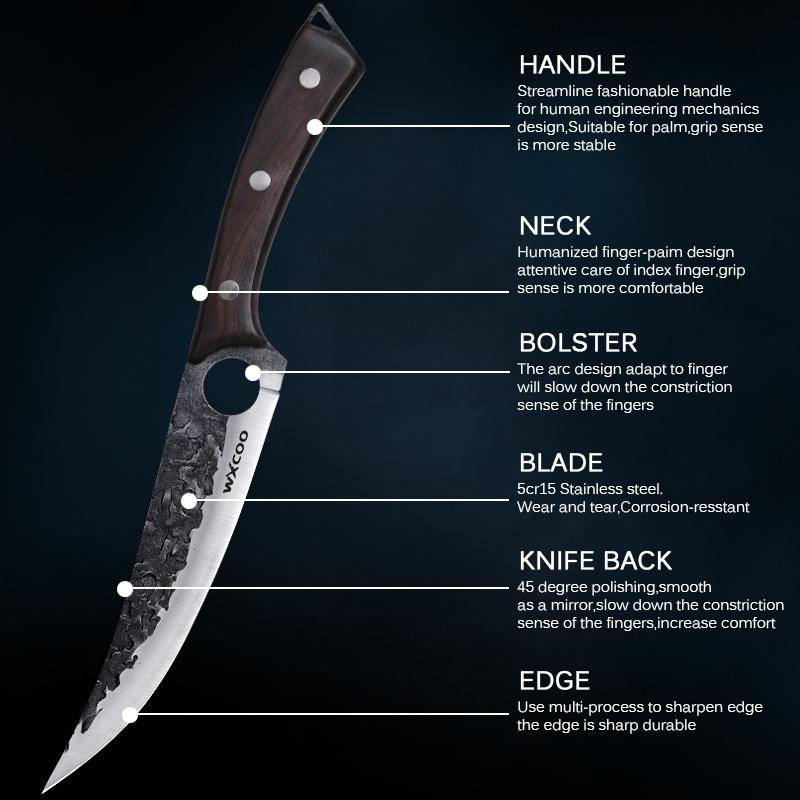 Stainless Steel Boning Knife w/Knife Sheath Fruit Knife Handmade Forged Knife Peeling Knife Fruit Vegetable Fish Meat Cleaver