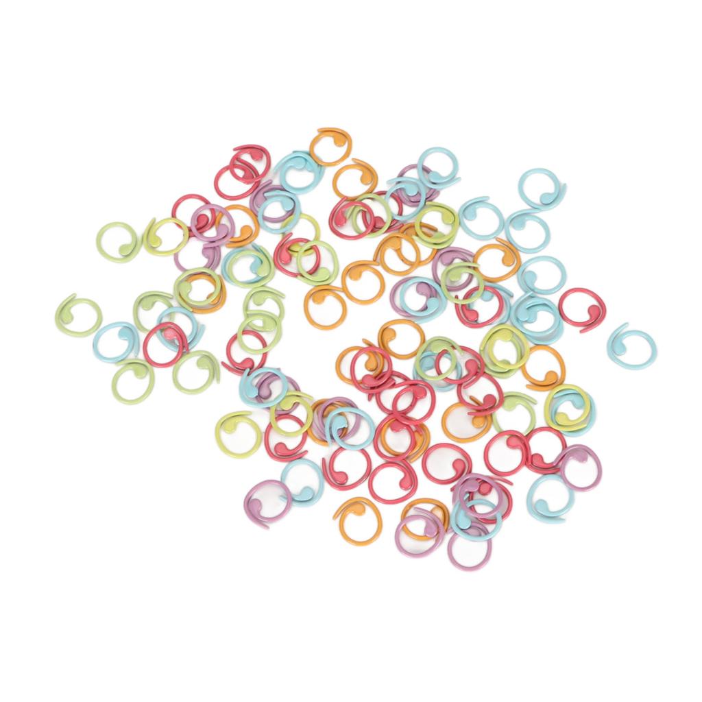 100pcs Stitch Ring Markers Multipurpose Metal Colorful Crochet Stitch Markers for DIY Handcrafts