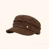 Korean Style Flat Cap Chamois Retro Painter Hat Personality Suede Equestrian Hat  Outdoor