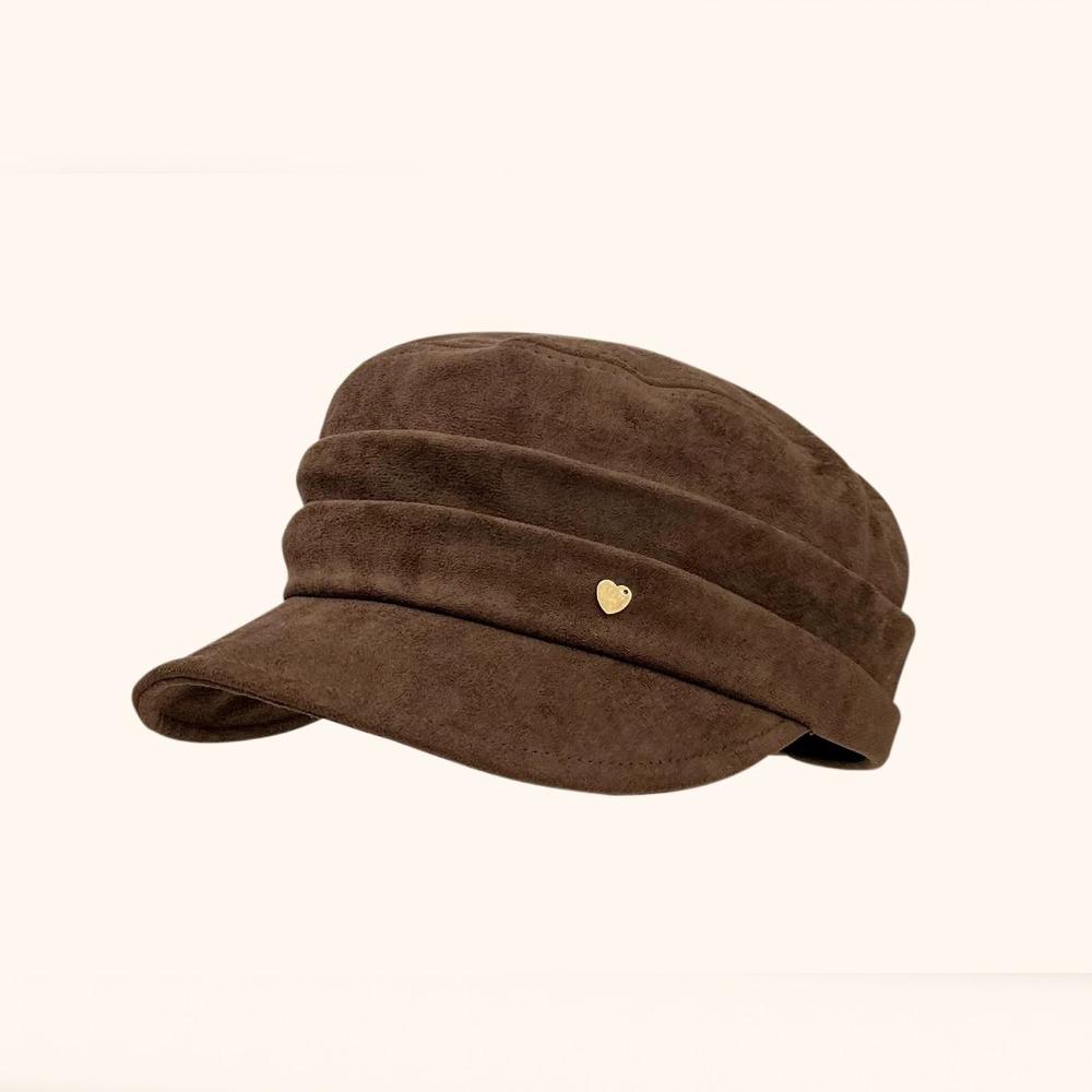 

Korean Style Suede Equestrian Hat Chamois Retro Painter Hat Fashion Flat Cap Travel кофейный