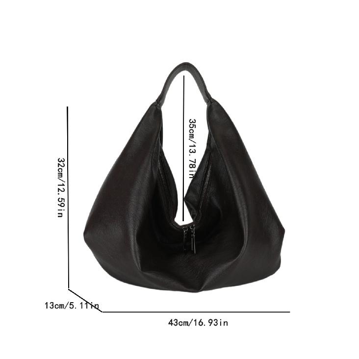 Big Black Shoulder Bags For Women Large Hobo Shopper Bag Solid Color Quality Soft Leather Crossbody Handbag Lady Travel Tote Bag