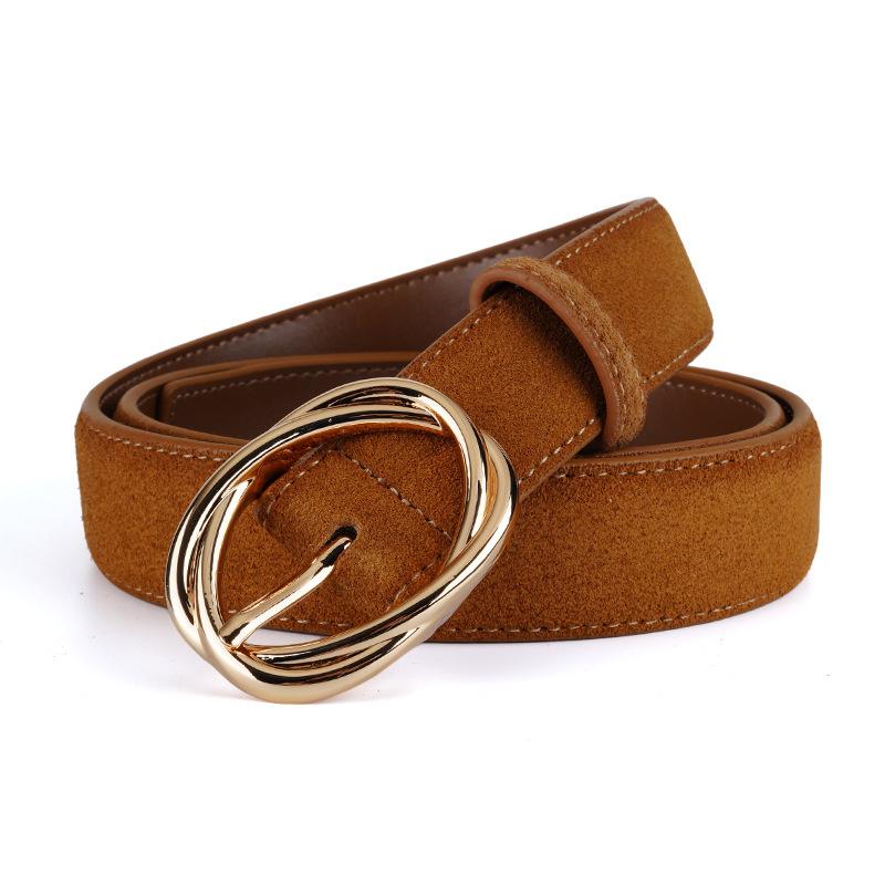 Women'S Belt Versatile Jeans Decorative Pin Buckle Belt Fashion Korean Version Double-Sided Leather Velvet High-Quality Belt