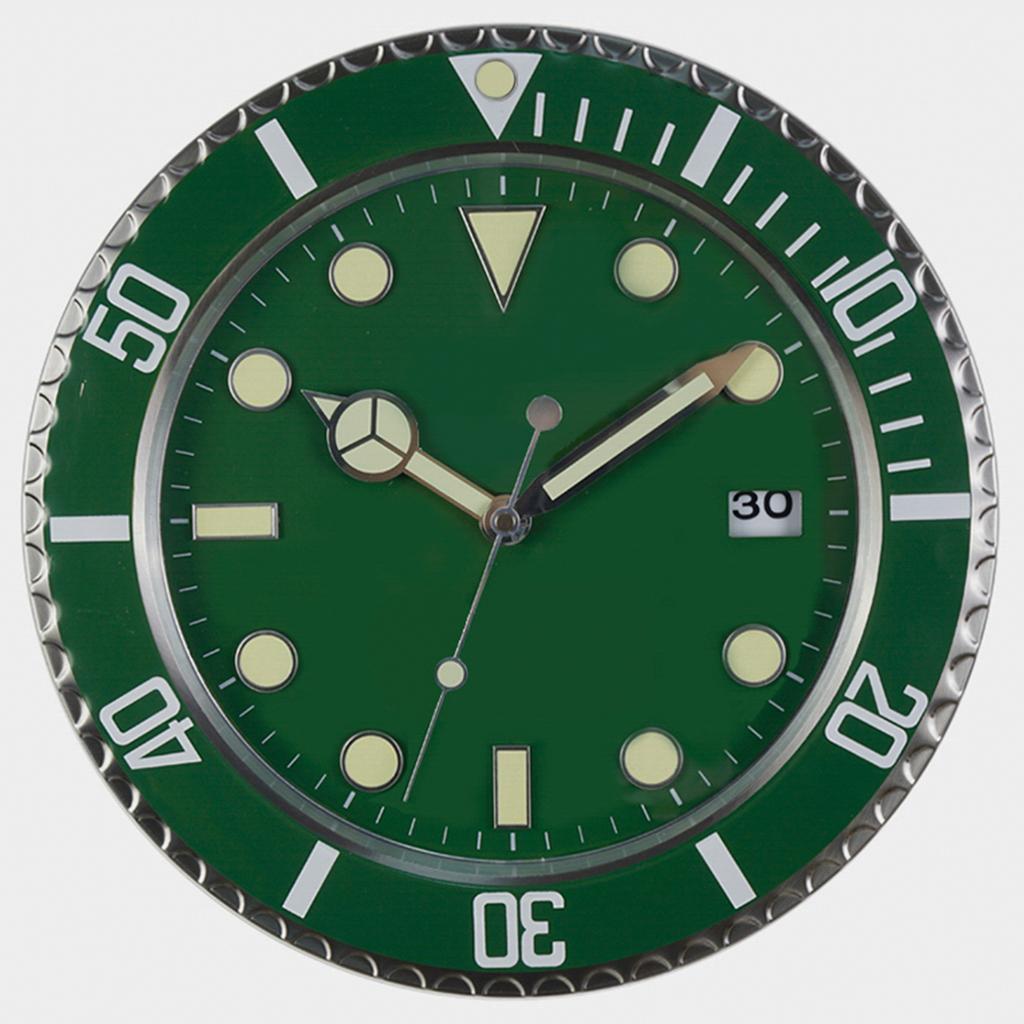 1pc 13 inch luxury creative metal wall clock, living room and study decoration wall clock, fluorescent clock dial, battery free