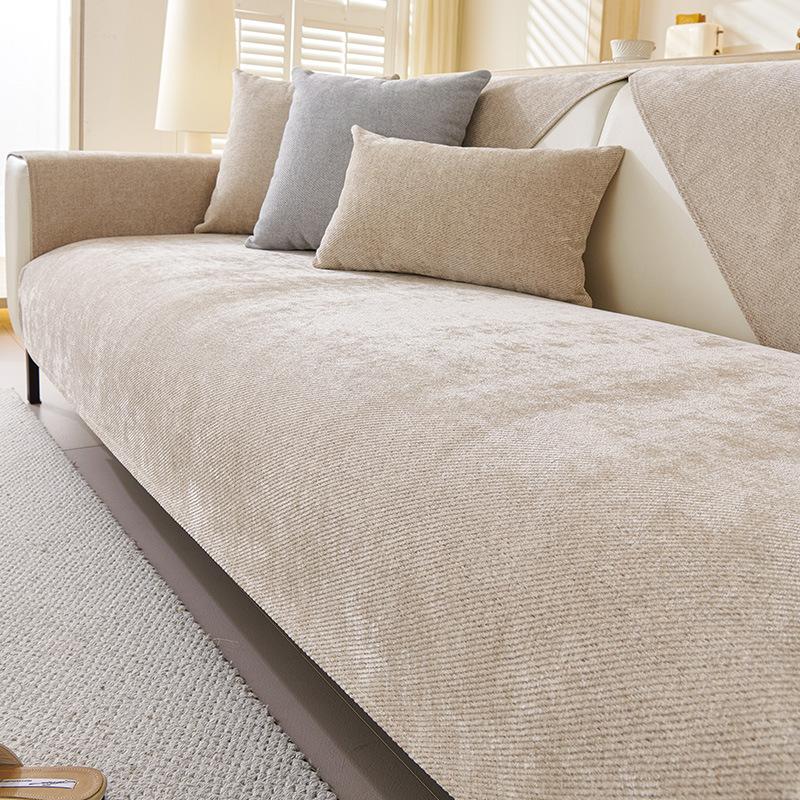 Solid Color Waterproof Chenille Sofa Cushion  New Four-Season Universal Simple Modern Seat Cushion Non-Slip Sofa Cover