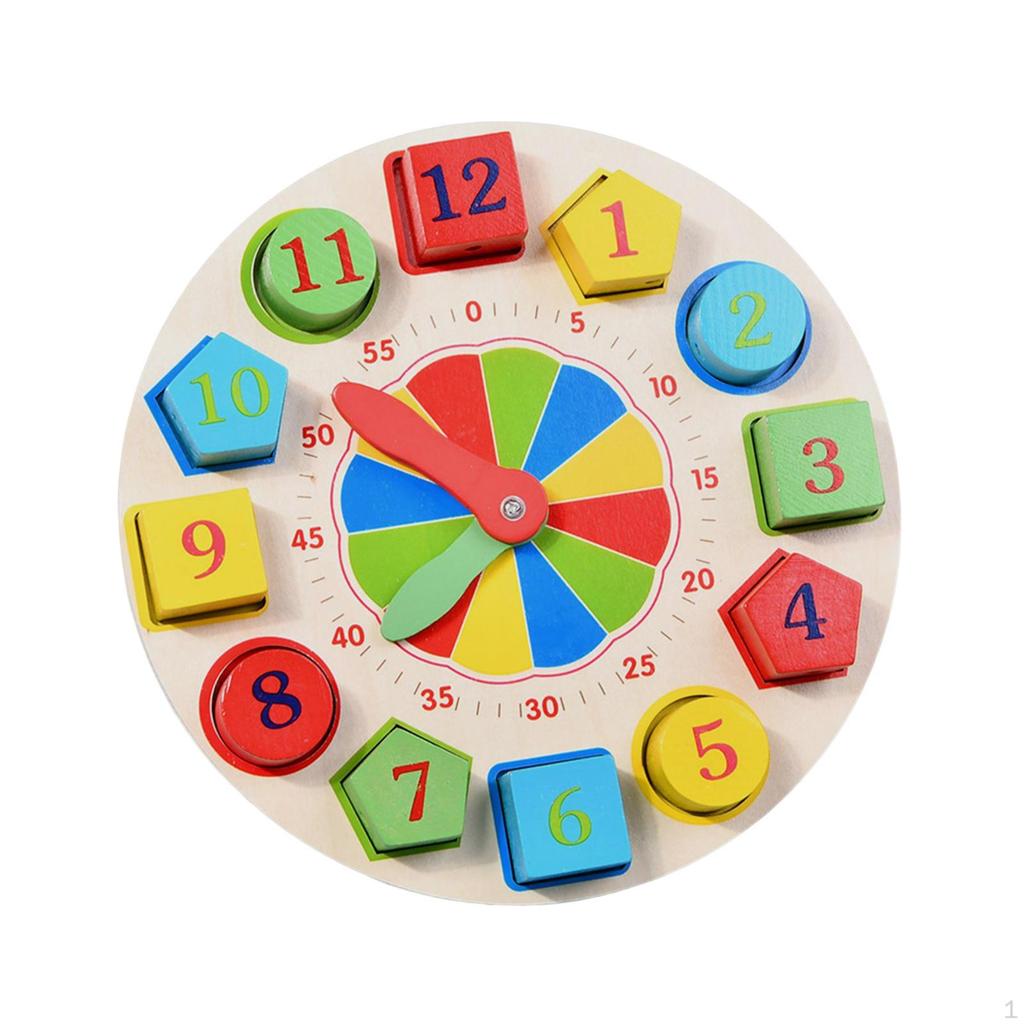 Wooden Clock Toys Fine Motor Skills Educational Toy Activities Board Lacing Threading