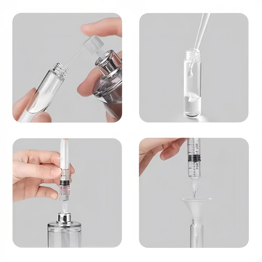 20-piece Set of Fragrance Refills: Plastic Funnels, Pipettes, Droppers, and Syringes - Ideal for Travel and Homemade