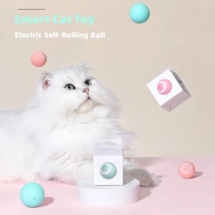 Interaktiver Katzenball, intelligentes Katzenspielzeug, elektronisches interaktives Katzenspielzeug für den Innenbereich, automatisch rollender magischer Ball, Katzenspielzubehör