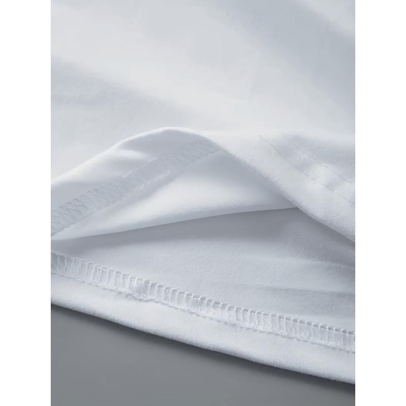 European Sizes Men's Stylish Moon Creative Print T-Shirt, Crew Neck Short Sleeve,Versatile Top For Spring And Summer, Trendy Streetwear Fashion