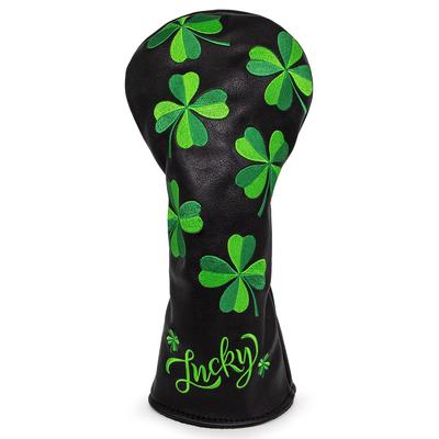 Golfschlägerhaube, Lucky Clover-Spezifikation, Golf-Holzhauben-Set, schwarze Golf-Driver-Haube, Fairway-Hybrid-Haube, Aliennana, hochwertige Stickerei