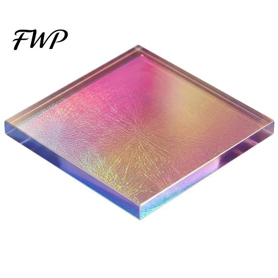 High Transparency Acrylic Squares Mini Iridescent Squares, Translucent Rainbow Pieces, 2cm 3cm Holographic Transparent Craft Tiles for DIY Crafts,