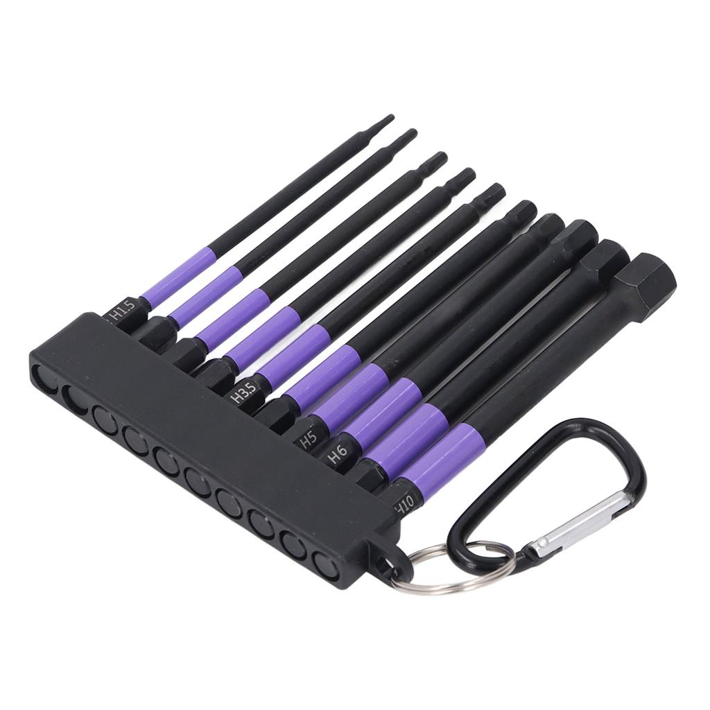 10-teiliges Schlagbohrer-Bit-Set TS2 Legierter Stahl 4 Zoll 100 mm Violett Hochfest Magnetisches Schraubendreher-Bit-Set