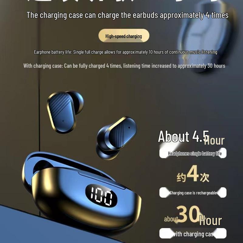 Mini Bluetooth 5.3 Earphones: Short Handle, Ultra-Long Battery, High-Quality Sound, Noise Reduction