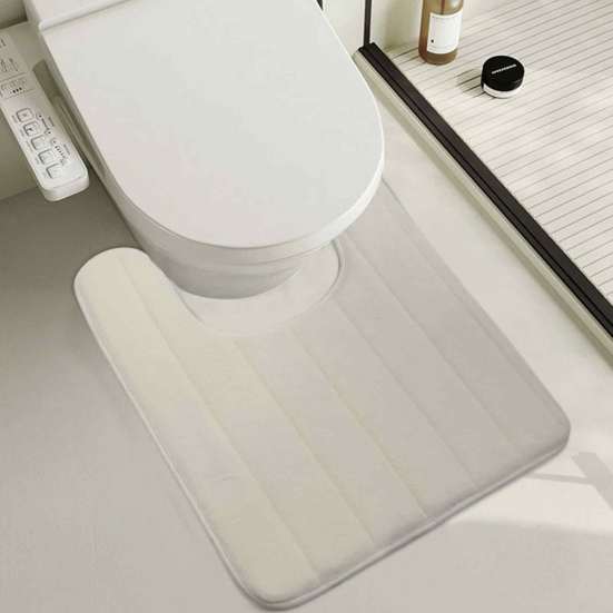 U Şeklinde Zemin Matı Aşınmaya Dayanıklı Kaymaz Süper Su Emici Kolay Temizlenir Hızlı Kuruyan Banyo Tuvalet Matı