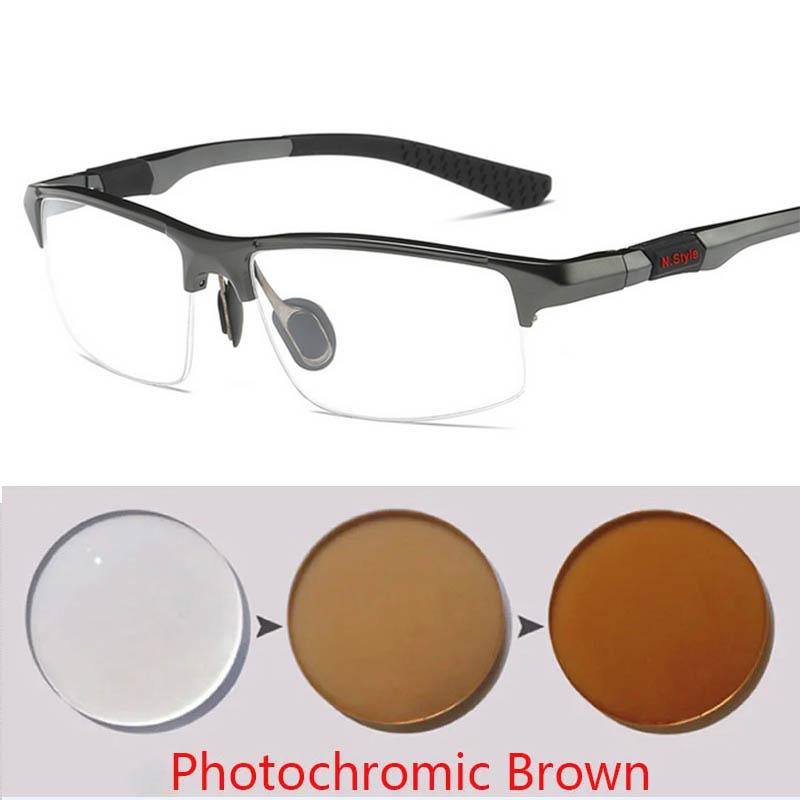 Fashion Sports Eyewear Aluminum Magnesium Half Frame Glases For Outdoor Myopia Prescription 0 -1.0 -1.5 -2.0 -3.0 To -6.0