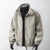 PU leather jacket men tie-dye gradual change coat men American retro lapel leather jacket men casual leather jacket flight clip