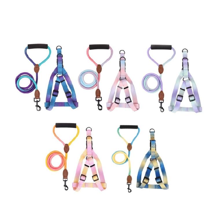 Dogs Harness & Leash Colorful Small Medium Dog Chest Belt Colorful Harness Rope