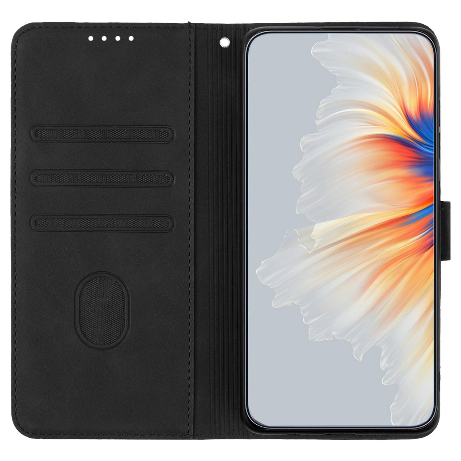 

YX0030 For Infinix Note 40 Case Wallet Card Slots Imprinted Leather Phone Cover Black