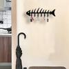 Gancio da Parete in Metallo con Design a Scheletro di Pesce, Decorazione da Parete per Riporre le Chiavi, Porta Chiavi da Ingresso, Decorazione per la Casa