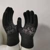Men's Winter Snowflake Knit Cycling Gloves - Plush, Windproof, Warm, Korean Style, Thickened Split Finger Design