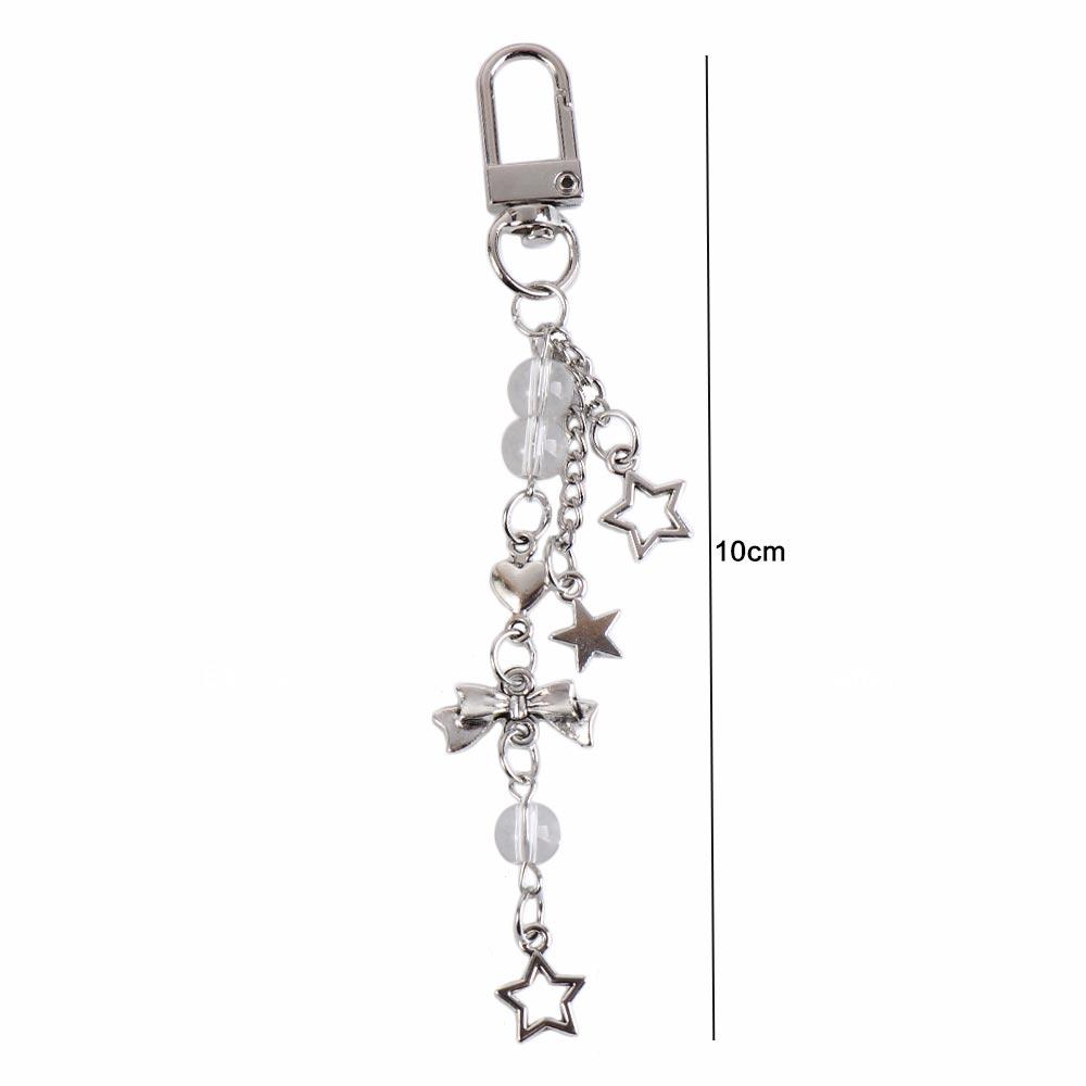Pearl Bead Bead Phone Charm Strap Star Bowknot Beaded Cellphone Strap  Decoration