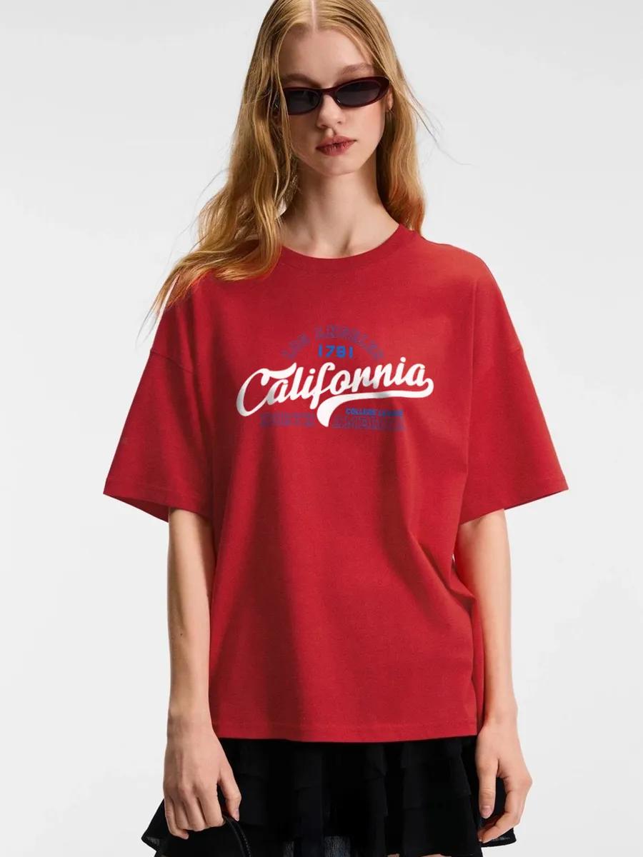 Cotton oversized T-shirt with Maserati y2k print L
