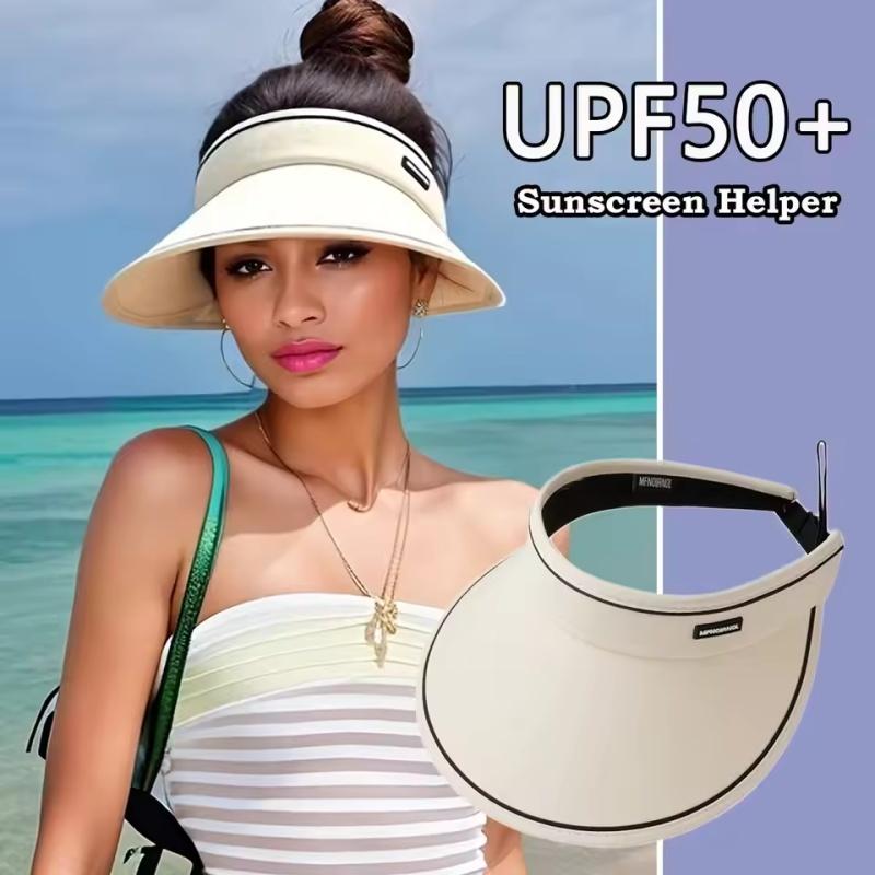 Summer Large Brimmed Empty Top Sun Protection Hat for WOMEN'S UV Protection Sun Hat Sun Protection Hat for Showing Face Small