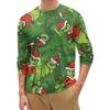 Men's Fashion Printed Round Neck Long Sleeve Bottoming Shirt Top