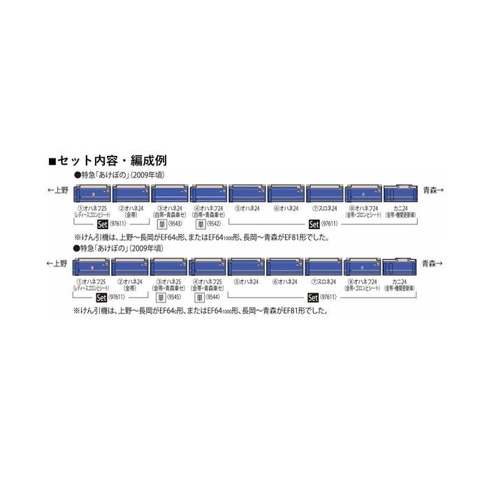 TOMYTEC TOMIX N Gauge JR 24 Series Akebono Set Railway Model Passenger Car 97611 1/150