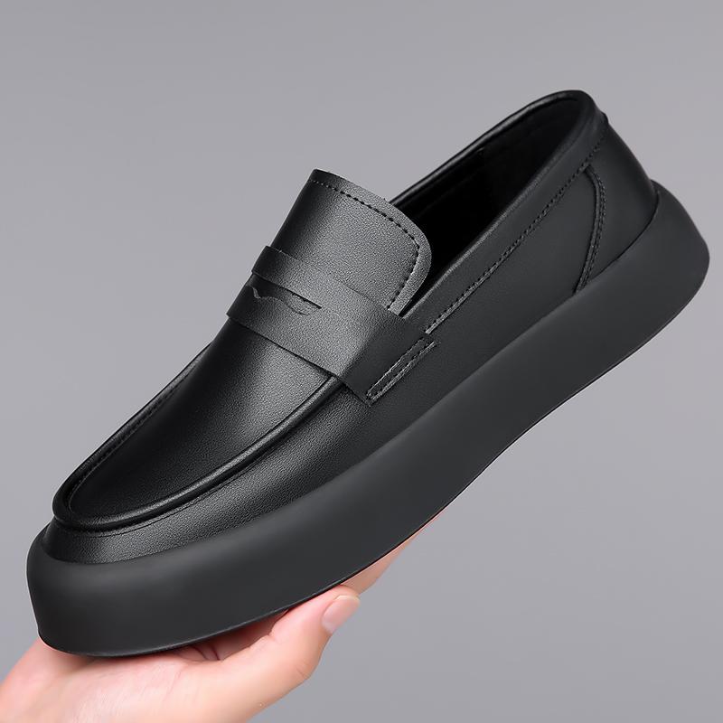 

Men Leather Businenss Loafers Handmade Shoes Non-slip Man Flats Driving Walking Men Soft Luxury Youth Versatile Casual Low Shoes 44
