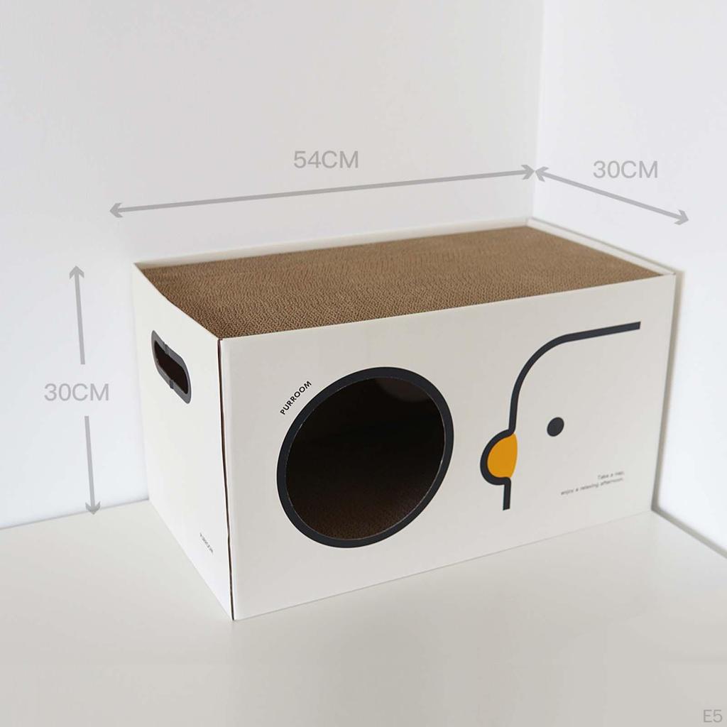 Cardboard Cat House Cave Hide Out Interactive Scratcher Box Lounge Bed for Indoor Cats