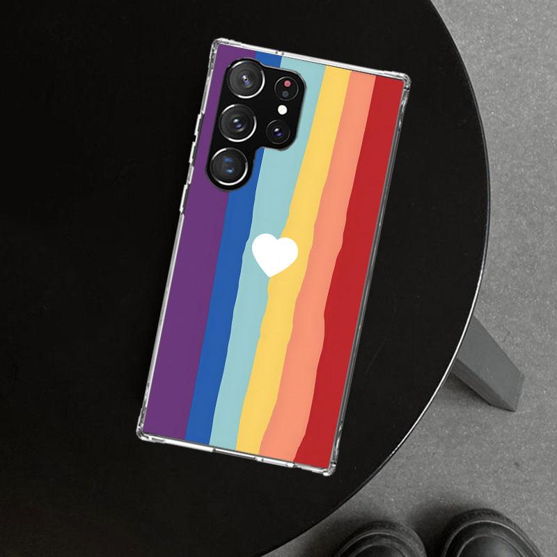 Rainbow Gradient Love Phone Case Cover for Samsung Galaxy S26 S25 Edge S24 S23 Ultra S22 Plus S21 FE S20 + Art Customized Fundas