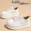 Leather thick-soled heightening little white shoes children's spring new versatile board shoes lightweight casual sports shoes single shoes