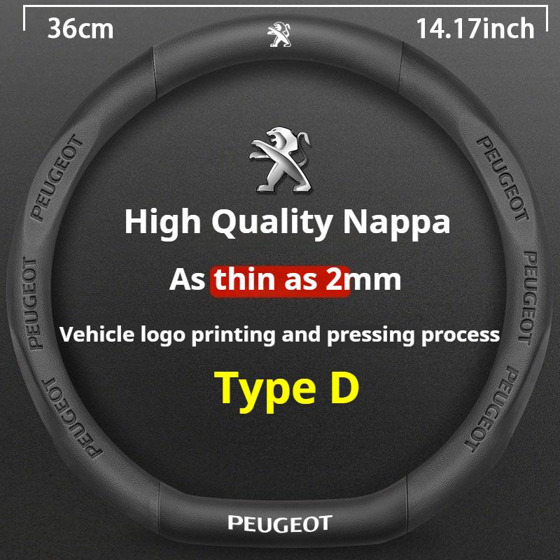 Peugeot GT-Line 206 207 208 307 308 406 407 408 508 607 2008 3008 4008 5008 RCZ Rifter GT İçin Deri Araba Direksiyon Simidi Kılıfı