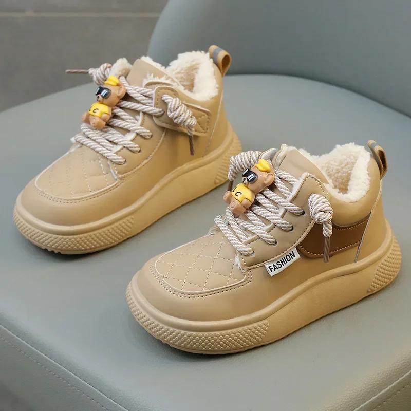 Children Shoes Winter Antiskid Warm Plush Cotton Shoes Designer Girl Sneakers Trendy Soft Sole Boys Casual Shoes Tenis De Mujer