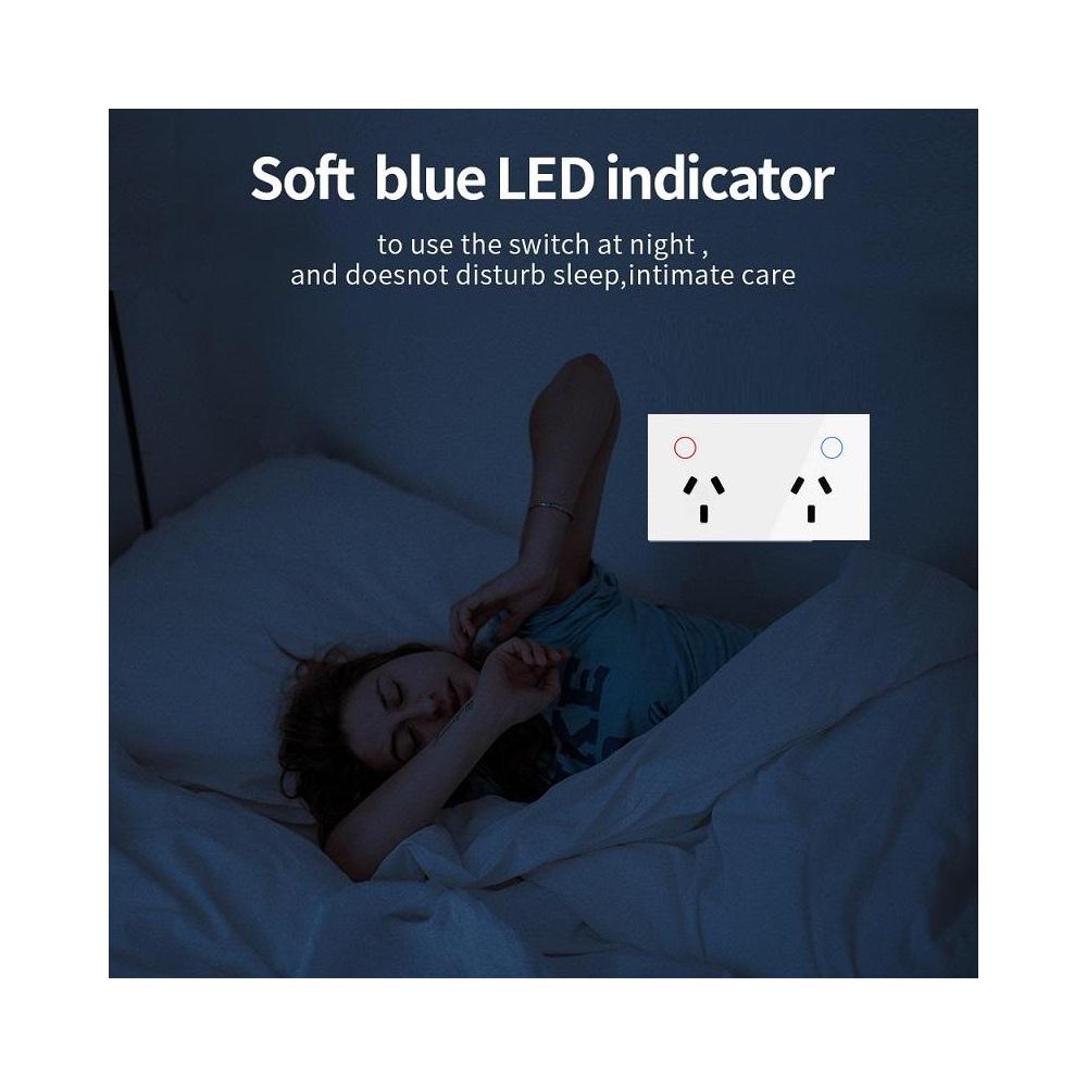 Graffiti Zigbee Smart Socket with Electricity Meter, Tempered Glass, Alexa Voice Control, Australian Standard