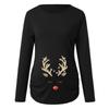Women's Print Christmas Side Ruched Long Sleeve Maternity Top Pregnancy Clothes