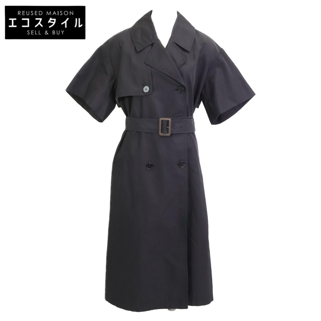 THOMAS MAGPIE 2221202 Black Cotton Back Print Short Sleeve Trench Coat coat 38 blackUsed