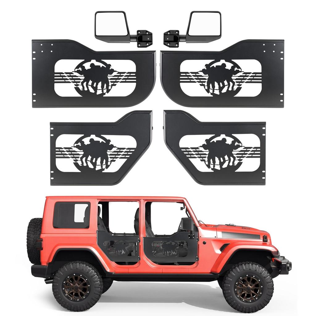 VEVOR Jeep Tube Doors, 4-Door, Fit for 2018-2026 Jeep Wrangler JL & 2020-2026 Gladiator JT