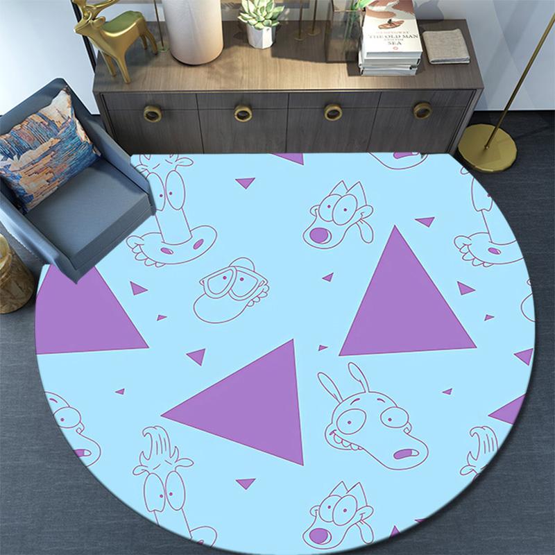 Rocko2 Round Area Rug,Carpet Rug for Living Room Bedroom Sofa Playroom Decor,Non-slip Floor Mat