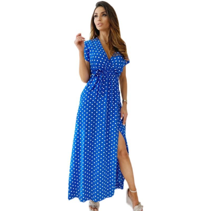 Women Print Polka Dot Dress Comfortable Lightweight High Recognition Elegant Style Slimming Flattering Fit Daily Wear