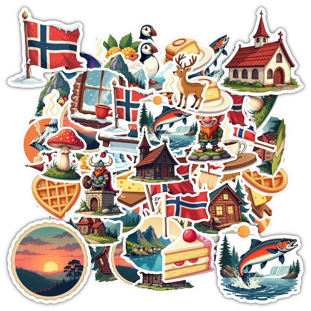 35-100pcs Nordic Charming Stickers Scrapbooking Stickers Aesthetic Retro Graffiti Waterproof Stickers For Planner Diary Decor