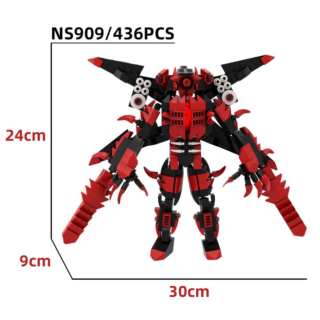 Red Lotus Warcraft Titan King Audio Tv Toilet And Monitor Man Toy Building Block