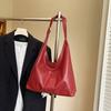 Bags Women'S Fashion Simple Shoulder Bag Large Capacity Pu Commuter Tote Bag Premium Retro Underarm Bag