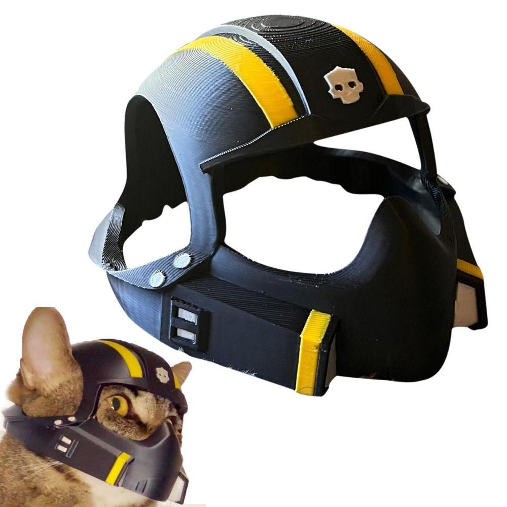 Black 3D Printing Cat Mask Cosplay Costume Accessory Cat Helmet Cat Avenger Mask  For Cats And Dogs