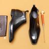 VIP Exklusive Herren Chelsea Boots aus echtem Leder - Retro Spitz zulaufende High-Top Formelle Schuhe für den Winter